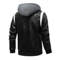 thumbnail image 1 of 2021 nueva chaqueta de cuero de primavera para hombre, chaqueta de motocicleta con bordado de escorpión con capucha extraíble, chaquetas de cuero ajustadas para hombre AIOPESON Chaqueta de poliuretano, 1 of 4