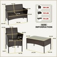 thumbnail image 2 of FDW Ensemble 4 Meubles 4 Pcs en Osier Bistro d'Extérieur Ensembles Canapé Fauteuil, Brun, 2 of 8