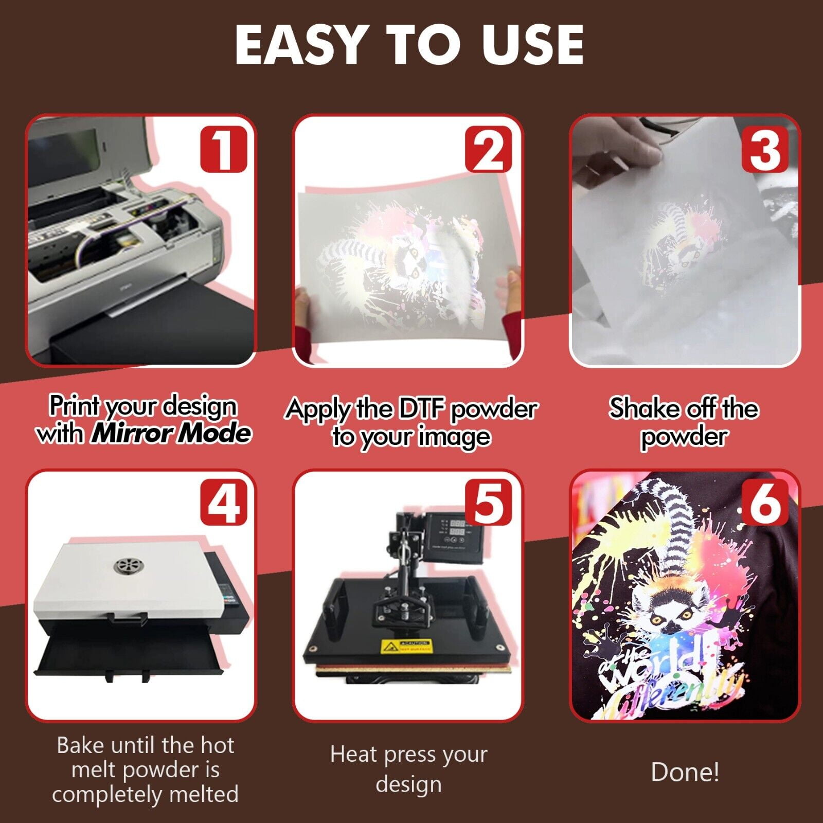 A-SUB DTF Transfer Film A3+ 13x19 Direct to Film Sublimation Paper for Dark Fabrics 50 Sheets