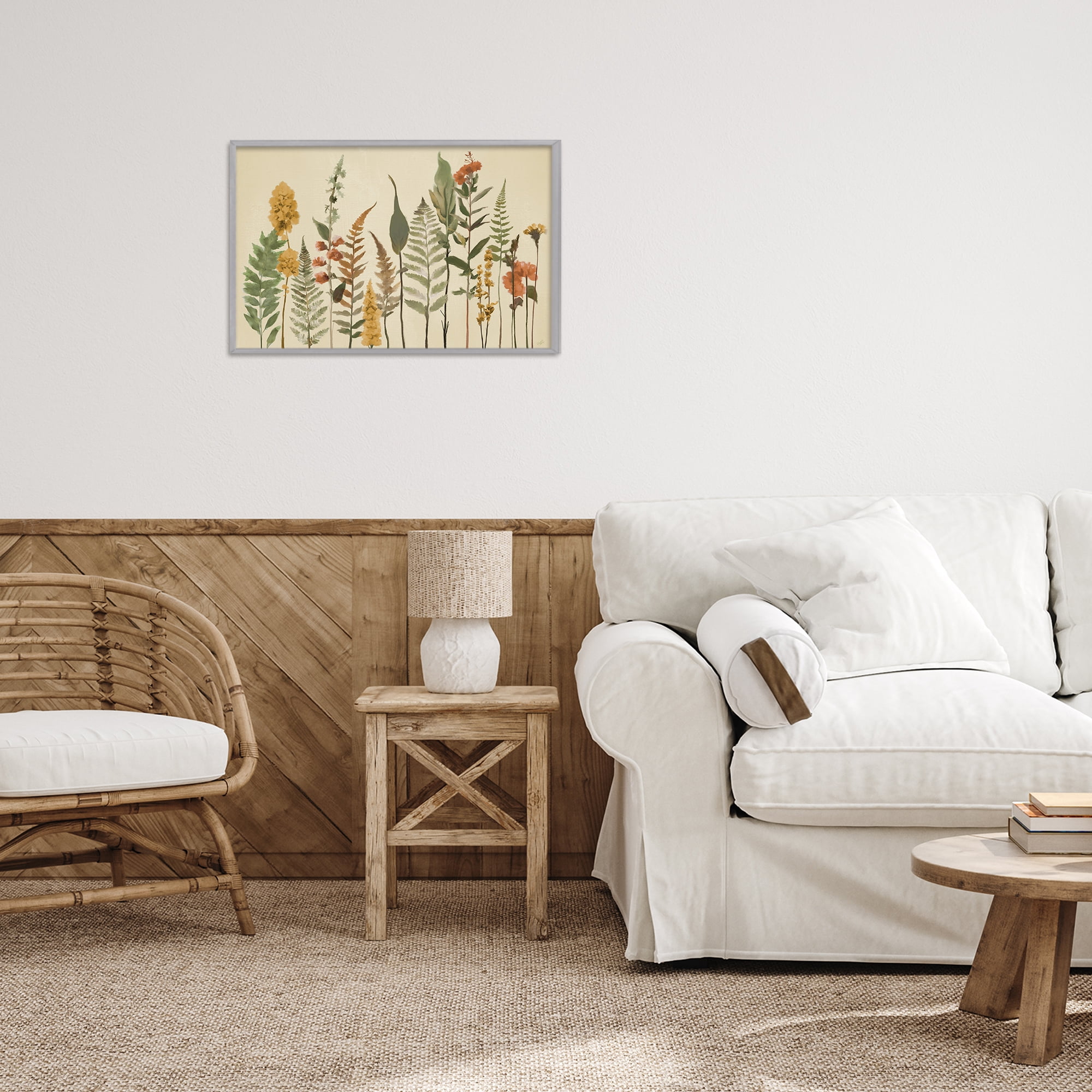 Stupell Industries Fall Toned Botanics Gray Framed Giclee Art, design by Elizabeth Medley