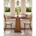 thumbnail image 6 of Tribesigns Solid Wood  Dining Table, 31.5" Small Round Kitchen Table for 2, (Rustic Brown), 6 of 8