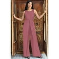 thumbnail image 2 of KOH KOH One Piece Sleeveless Cocktail Party Wide Leg Cute Casual Long Pant Suit Romper Playsuit Jumpsuit For Women Rose Pink Large US 12-14 NT147, 2 of 6