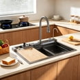 thumbnail image 3 of Drop In Kitchen Sink 33 Inch Single Bowl, Top Mount Stainless Steel Kitchen Sink, Deep Rust Resistant Kitchen Sink with Noise Reduction, 3 of 9