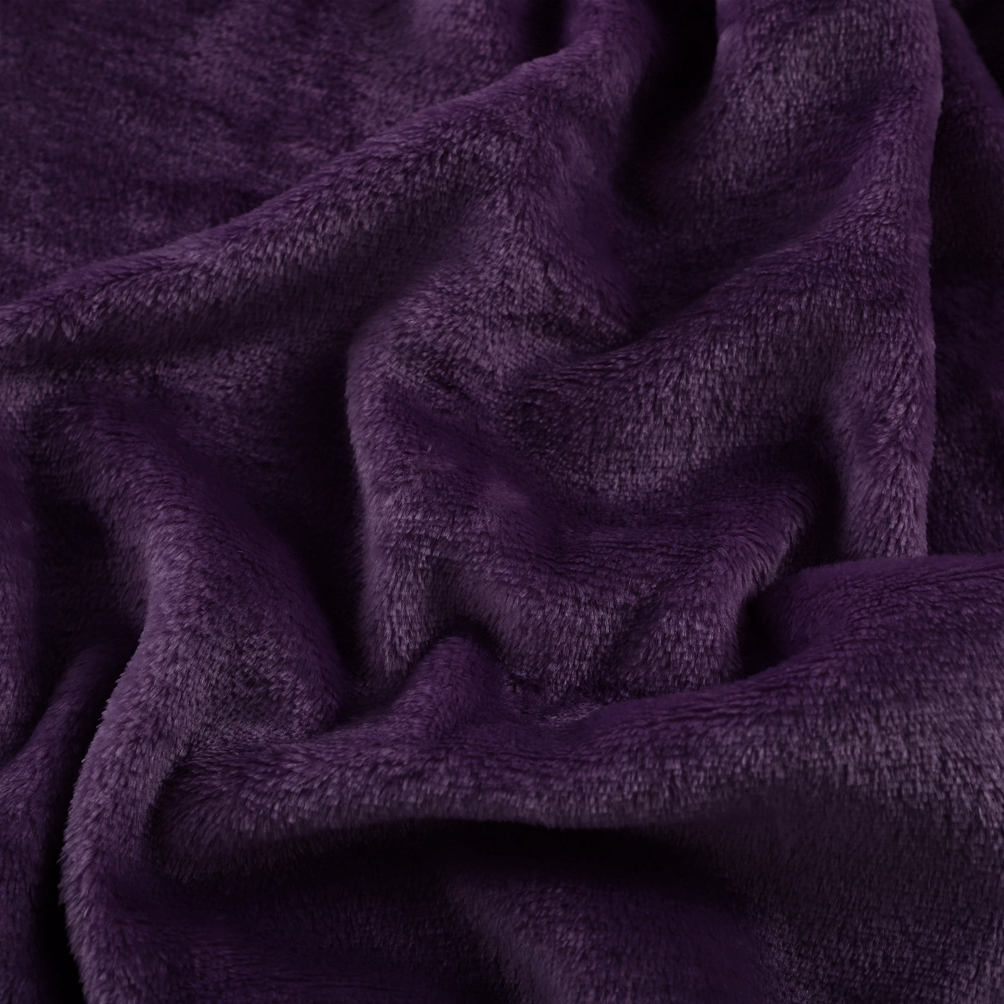 Unique Bargains Fuzzy Plush Flannel Fleece Throw Blanket Purple 71" x 78"