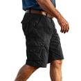 thumbnail image 3 of LEKWK Classic Cargo Shorts for Men Casual Summer Cotton Twill Relaxed Fit Outdoor Hiking Shorts with Flap Pockets Lightweight Work Everyday Wear Bottoms Black 34, 3 of 6