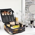 thumbnail image 5 of FORMRS Travel Makeup Bag Large Capacity Train Case Cosmetic Organizer with Adjustable Dividers, Colorful Skeleton with Cloud, 5 of 8