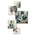 thumbnail image 3 of Designart "Geometric Shadows in Blue and Black I" Minimalism Metal Art Print Set, 3 of 5