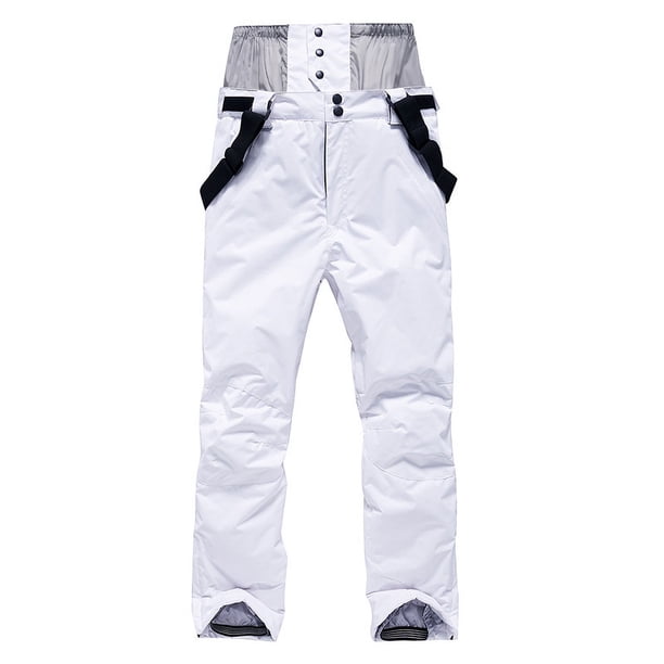 Pantalones de esquí para mujer, hombre, invierno, exterior, para parejas, pantalones de esquí, pantalones de algodón con tirantes gruesos y cálidos