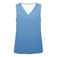 thumbnail image 4 of Mujeres sin mangas Tops de verano gradiente color fuera de posición impresión V-cuello blusa casual Mujeres V-cuello de verano Tops, 4 of 7