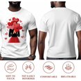 thumbnail image 4 of Camisetas para hombre, camiseta de algodón con cuello redondo y forma de corazón para San Valentín, manga corta, color rojo Love Girl., 4 of 8