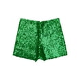 thumbnail image 6 of Miutii Kids Girls Sequins Dance Shorts Athletic Hip Hop Jazz Tap Performance Costume Tumbling Yoga Green 145-160/16, 6 of 9