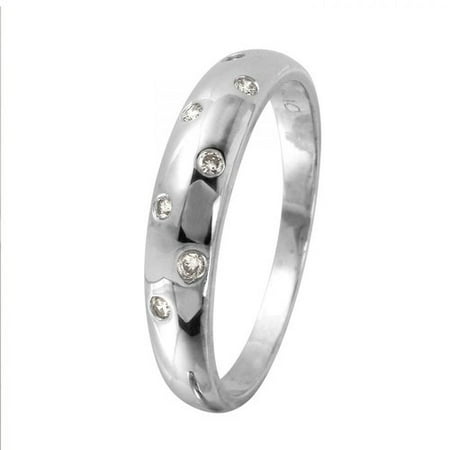 Ladies 0.1 Carat Diamond 18k White Gold Ring