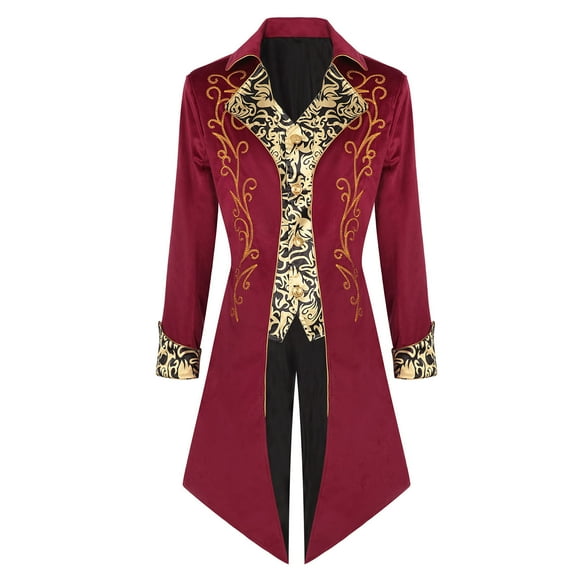 Tuphregyow Contemporary Mandarin Collar Blazer for Men - Casual Suit Jacket with Lightweight Lining, and Comfortable Red S