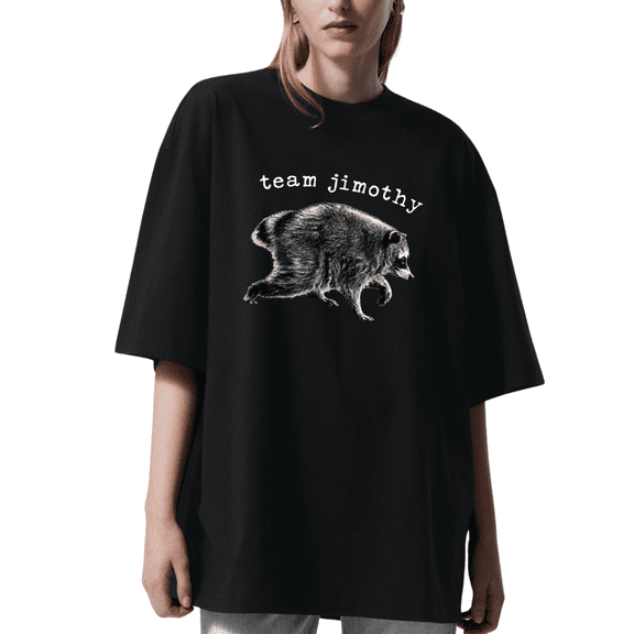 Unisex Team Jimothy Raccoon T-Shirt for Men and Women, Funny Trash Panda Graphic Tee, Vintage Wildlife Tshirt, Oversized Short Sleeve Tee