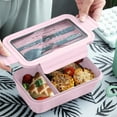 thumbnail image 4 of Bento Box under $5! kkbbma Wheat Straw Bento Box with Utensils, 1100ML Microwave Safe Lunch Container, Leak-Proof Stackable Meal Prep Kit for Office, 4 of 6