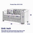 thumbnail image 4 of 2pcs Chesterfield Sofa Set, Velvet Couch with Deep-Button Tufting, Modern Classic Design Sofa Quilted Upholstery, Furniture for Living Room, Office, Salon, Lounge, 2S with 3S Combination, Grey, 4 of 8