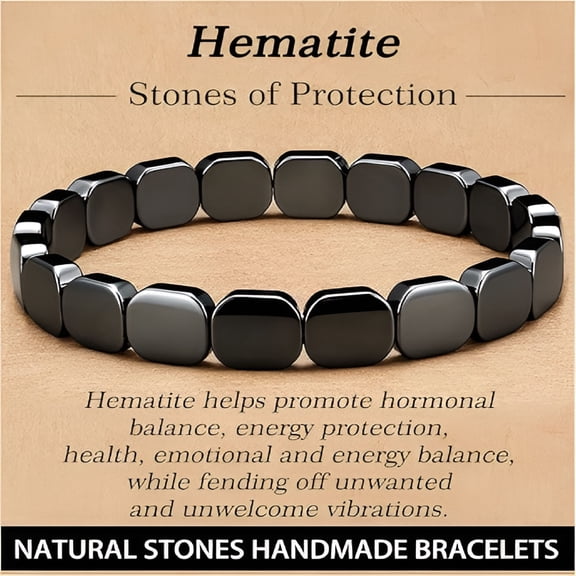 DESIGNICE 2026 New Valentines Day Gifts for Men Hematite Bracelet for Men Natural Stones Handmade Bracelets-Reignites Masculine Energy Male Healing Bracelets for Mens Inspirational Birthday Gifts