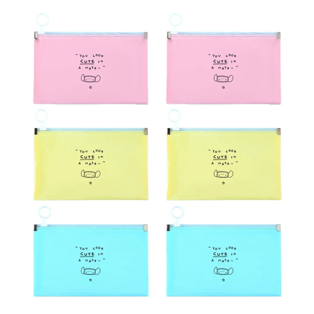 Bolsa de almacenamiento de mascarilla de 6 piezas Bolsa de mascarilla portátil Estuche de almacenamiento para cubrir la cara MFZFUKR CPB-US-XD2301-4