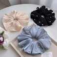 thumbnail image 6 of mdesiwst Hair Tie Imitation Pearls Large Elastic Hair Band Double Layer Soft Fabric Hair Scrunchie Hair Accessories, 6 of 8