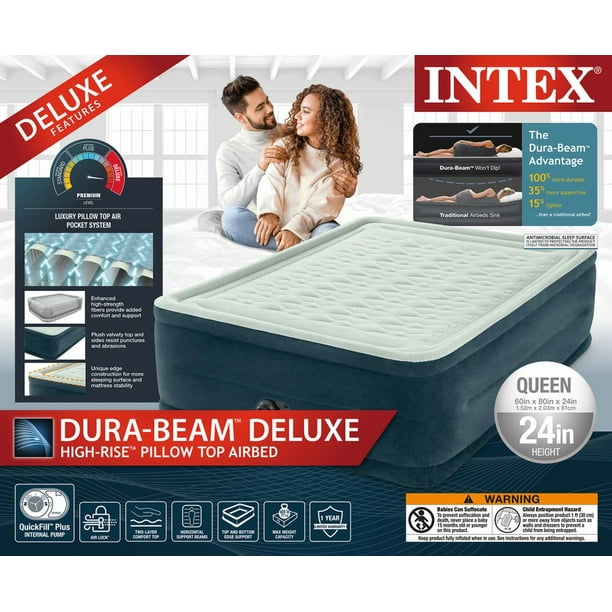 INTEX マットレス DURA BEAM DELUXE Intex Dura-Beam Deluxe Ultra Plush Air Mattress : Fiber-Tech