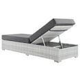 thumbnail image 6 of Lounge Chair Chaise, Rattan, Wicker, Grey Gray, Modern Contemporary Urban Design, Outdoor Patio Balcony Cafe Bistro Garden Furniture Hotel Hospitality, 6 of 8