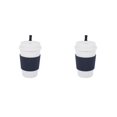 thumbnail image 3 of Inteprter Taza de café de trigo, taza de té de estilo Simple, tazas para el hogar montadas en vehículos, barra de sellado, vasos de moda para Negro 2piezas, 3 of 6