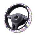 thumbnail image 5 of YFYANG Universal Elastic Watercolor Purple Floral Pattern Car Steering Wheel Cover, Non-Slip Sweat Absorbent, 5 of 8