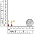 thumbnail image 6 of Gem Stone King 10K Yellow Gold Ruby Red Mystic Topaz Stud Dangle Earrings for Women | 1.00 Cttw | Gemstone November Birthstone | Oval 6X4MM, 6 of 6