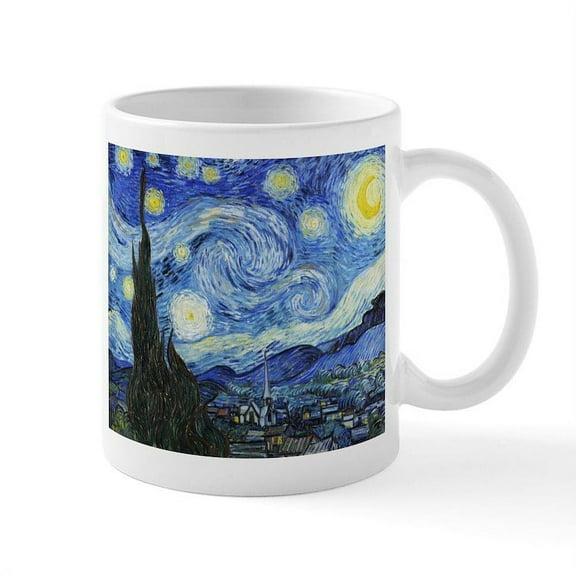 CafePress - The Starry Night By Vincent Van Gogh Mug - 11 oz Ceramic Mug - Novelty Coffee Tea Cup