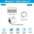 thumbnail image 2 of Uxcell M10x1.25 Pitch 304 Stainless Steel Hex Coupling Nuts, 2 Pcs 16mm / 0.63" Length Fully Threaded Rod Coupling Nut Studding Connector Fasteners, Silver Tone, 2 of 7