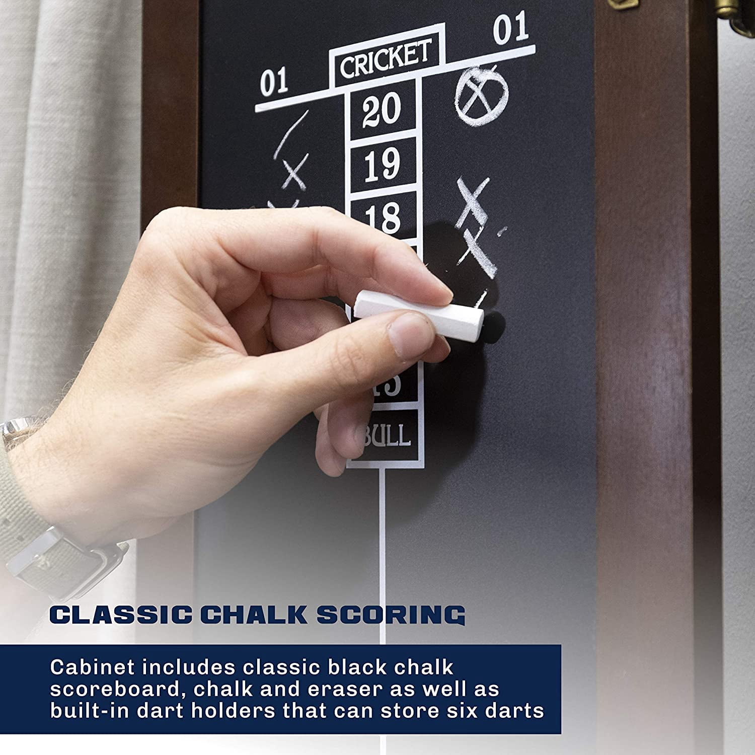 American Legend Chelsea Dartboard Cabinet with Espresso Finish - Dartboard Not Included