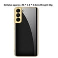 thumbnail image 2 of Full Cover Phone Case Tempered Glass Hard Printed Smartphone Bumper Case Cell Phone Covers Electroplated for S22/22Plus/Ultra Camera Protection Protective  Galaxy S22 ULTRA Golden Thread, 2 of 7