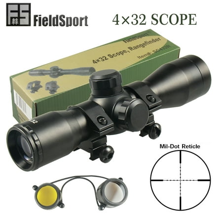 FieldSport Tactical 4X32 Compact Mil-Dot .223 .308 Scope /w (Best Scope For Ar15 223)