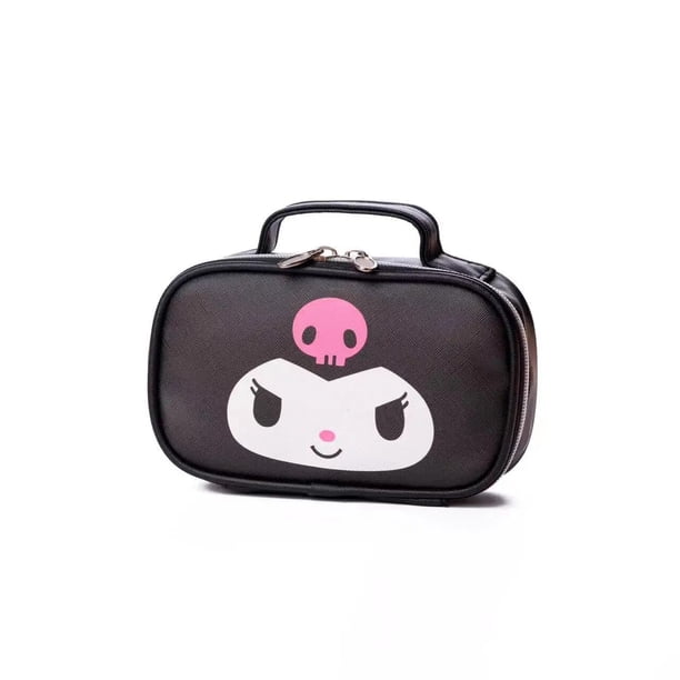 Sanrio-Bolsa de cosméticos Hello Kitty Kuromi Cinnamoroll Melody, embalaje de almacenamiento de viaje, organizadores de expresión de amina, bolso portátil