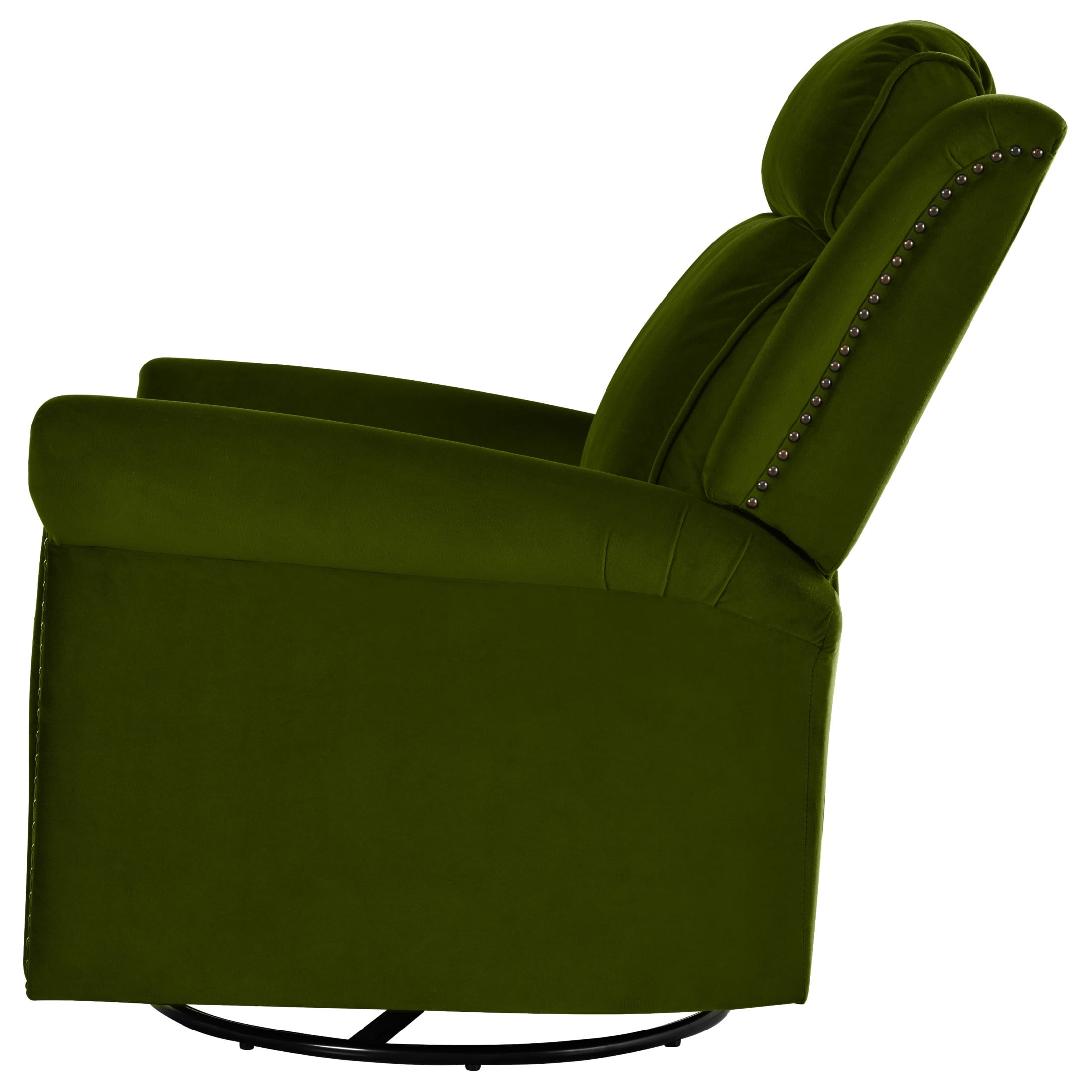 Christopher Knight Home Elegant Velvet 360° Swivel Recliner with Nailhead Accents and Adjustable Design, Green