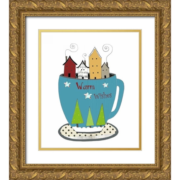 Ogren, Sarah 20x23 Gold Ornate Wood Framed with Double Matting Museum Art Print Titled - Warm Wishes in a Cup