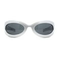 thumbnail image 2 of Retro Futurism Wrap Sport Thick Plastic Oval Sunglasses Silver - Black, 2 of 4