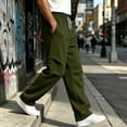 thumbnail image 6 of Iyufng Men's Knee Pleated Detail Wide Leg Casual Sweat Pants Drawstring Elastic Waist with Side Pockets, 6 of 9