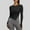 01 Black, variant on Women Slim Long Sleeved Slit Workout Shirts Athletic Compression Fit Yoga Gym Basic Tops