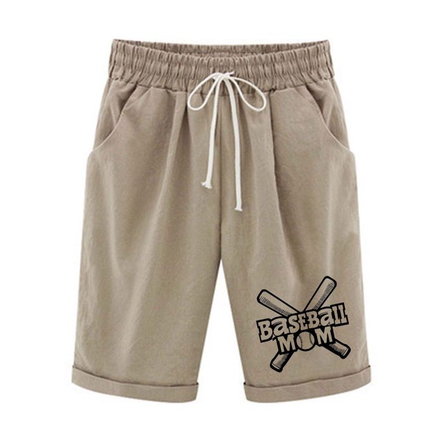 Pantalones Cortos de Verano para las Mujeres de Cintura Alta Estampado Elástico Cordón de Cintura, Casual Bolsillos Pantalones de Pijama