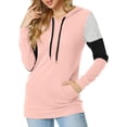 thumbnail image 3 of ppyoung Women's Casual Drawstring Pullover Long Sleeve Workout Sweatshirts Color Block Hoodie Sweatshirt With Pockets, 3 of 6