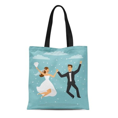 Funny "Getting Married" Canvas Tote Bag For Women, 13.8x13.8 Inch Grocery/Shopping/Beach Bag With Zippered Pocket
