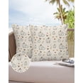 thumbnail image 6 of Pack of 2 Outdoor Pillow Covers, White Pumpkin Autumn Leaves Cotton Linen Waterproof Square Throw Pillowcase Cushion Decorative Pillow Covers for Couch Patio Tent, 24x24 in, 6 of 6