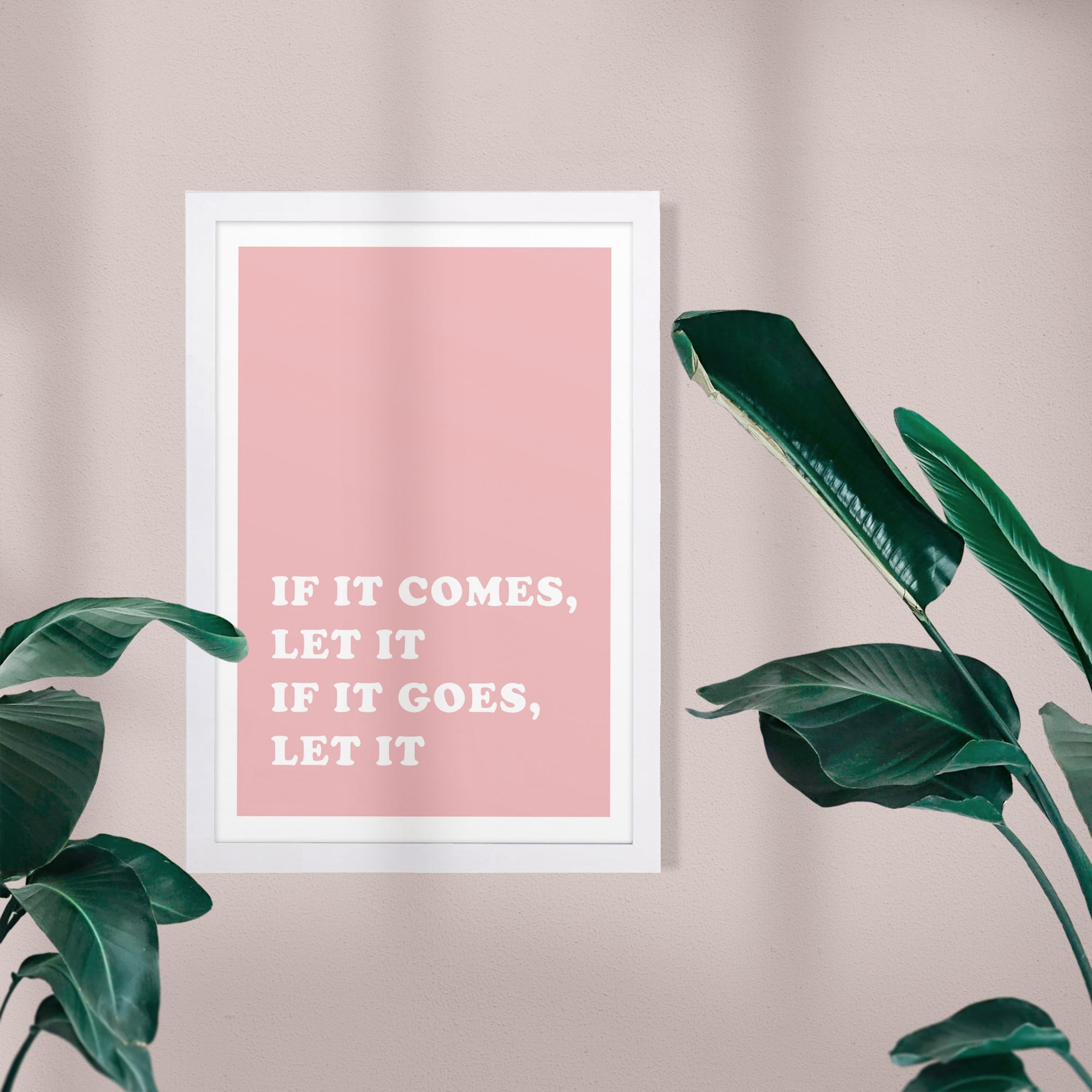 Wynwood Studio Typography and Quotes Framed Wall Art Prints 'Let It Go' Quotes and Sayings Home Décor - Pink, White, 13" x 19"