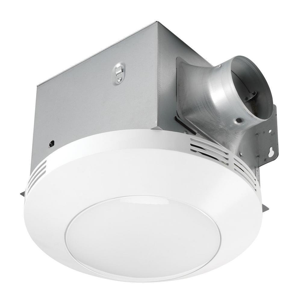 Decorative White 80 CFM Ceiling Mount Bathroom Exhaust Fan With LED