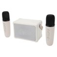 thumbnail image 3 of Mini Karaoke Machine HiFi Dynamic Light Portable Bluetooth Speaker with 2 Wireless Microphone for Kids Adults Beige, 3 of 5