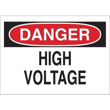 BRADY Danger Sign, 7 x 10In, R and BK/WHT, HV, ENG 84876