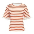 thumbnail image 5 of Orange Womens Blouses Women's Summer Top Women's T Shirt Beach Vacation Fashion Spring Business Casual Wear Sports Wear Short Sleeved T Shirt Ladies Tops and Blouses, 5 of 6