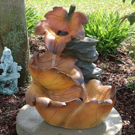 Water Features Sale Sunnydaze Maple Leaf Water Fountain, Indoor/Outdoor Garden and Patio Waterfall Feature, 18 Inch ()