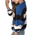 thumbnail image 3 of MAWCLOS Chandail à Blocs de Couleur pour Femmes, Chaud pour l'Hiver, Rayé, Bleu m, 3 of 3
